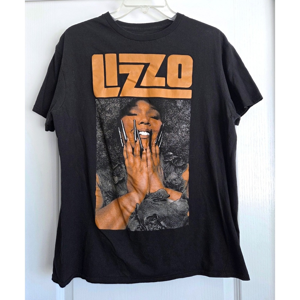 Lizzo Graphic‎ T-Shirt Black Short Sleeve Portrait Logo T Mad Engine Unisex Sz L